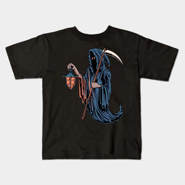 Grim Reaper Kids T-Shirt by phsycartwork